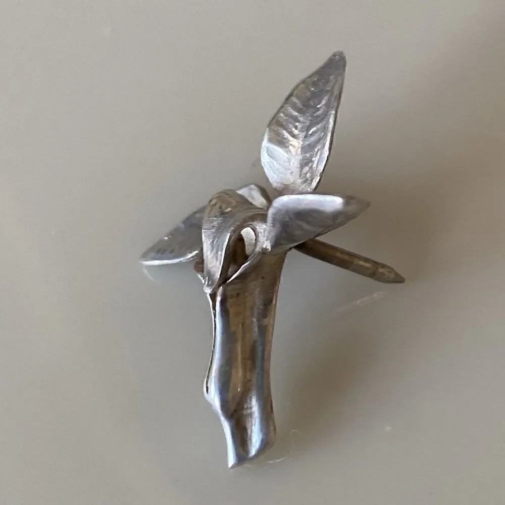Signed SS trillium pin